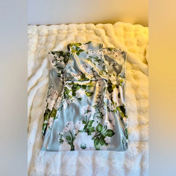 Reformation Anaiis Silk Dress In Tarragon, brand new, never worn. - Picture 13 of 16